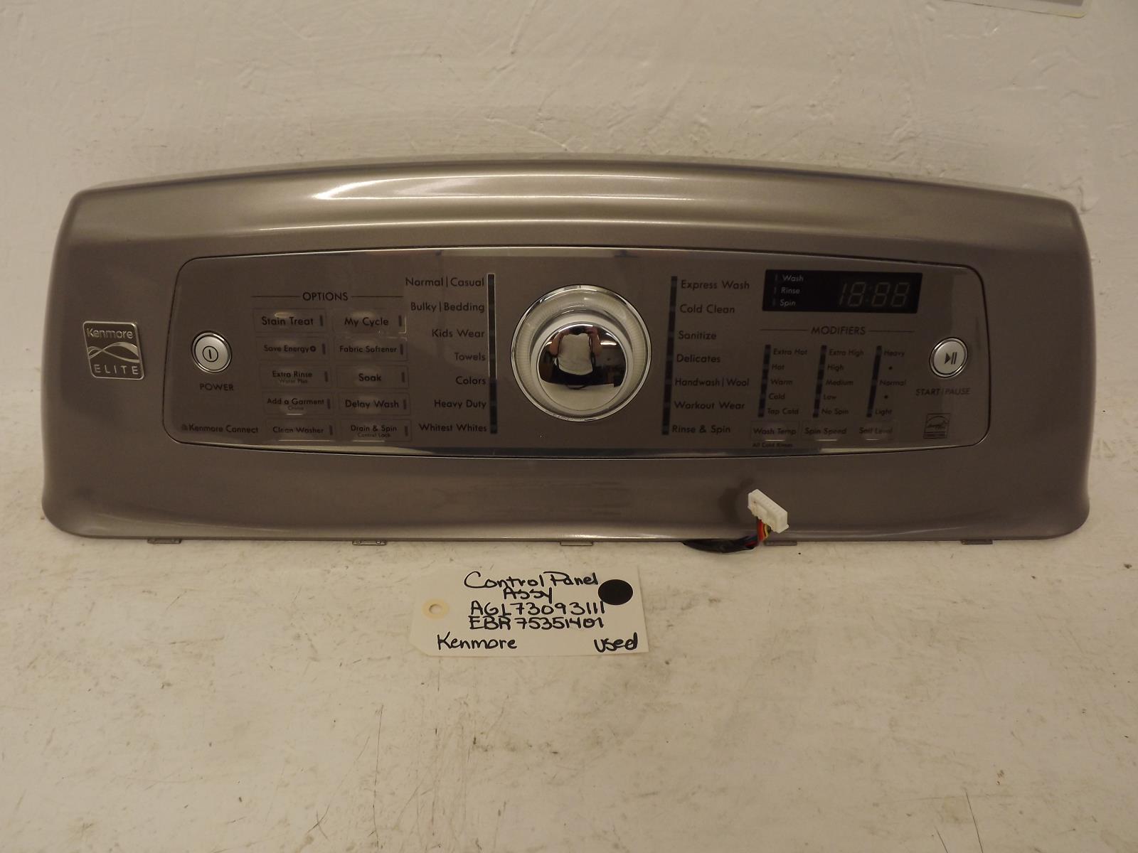 Kenmore Washer AGL73093111 EBR75351401 Control Panel Assy Used Kenmore Washer AGL73093111 EBR75351401 Control Panel Assy Used